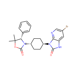 CC1(C)OC(=O)N([C@H]2CC[C@H](n3c(=O)[nH]c4cc(Br)cnc43)CC2)[C@H]1c1ccccc1 ZINC001772600717