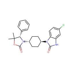 CC1(C)OC(=O)N([C@H]2CC[C@H](n3c(=O)[nH]c4cc(Cl)ccc43)CC2)[C@H]1c1ccccc1 ZINC001772597818