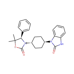 CC1(C)OC(=O)N([C@H]2CC[C@H](n3c(=O)[nH]c4ccccc43)CC2)[C@@H]1c1ccccc1 ZINC001772593087