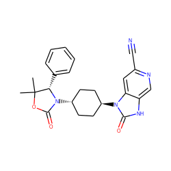 CC1(C)OC(=O)N([C@H]2CC[C@H](n3c(=O)[nH]c4cnc(C#N)cc43)CC2)[C@H]1c1ccccc1 ZINC001772575953