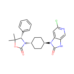 CC1(C)OC(=O)N([C@H]2CC[C@H](n3c(=O)[nH]c4cnc(Cl)cc43)CC2)[C@H]1c1ccccc1 ZINC001772612553