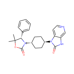 CC1(C)OC(=O)N([C@H]2CC[C@H](n3c(=O)[nH]c4cnccc43)CC2)[C@H]1c1ccccc1 ZINC000299849097