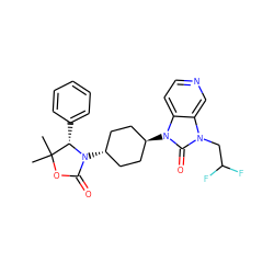 CC1(C)OC(=O)N([C@H]2CC[C@H](n3c(=O)n(CC(F)F)c4cnccc43)CC2)[C@H]1c1ccccc1 ZINC001772619560