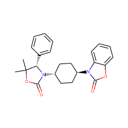 CC1(C)OC(=O)N([C@H]2CC[C@H](n3c(=O)oc4ccccc43)CC2)[C@H]1c1ccccc1 ZINC001772593879