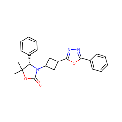 CC1(C)OC(=O)N(C2CC(c3nnc(-c4ccccc4)o3)C2)[C@H]1c1ccccc1 ZINC000218053057