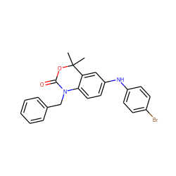 CC1(C)OC(=O)N(Cc2ccccc2)c2ccc(Nc3ccc(Br)cc3)cc21 ZINC000028878588