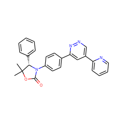 CC1(C)OC(=O)N(c2ccc(-c3cc(-c4ccccn4)cnn3)cc2)[C@H]1c1ccccc1 ZINC000146950188