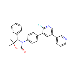 CC1(C)OC(=O)N(c2ccc(-c3cc(-c4cccnc4)cnc3F)cc2)[C@H]1c1ccccc1 ZINC000147096720