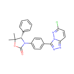 CC1(C)OC(=O)N(c2ccc(-c3nnc4ccc(Cl)nn34)cc2)[C@H]1c1ccccc1 ZINC000147564051