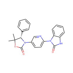 CC1(C)OC(=O)N(c2ccc(-n3c(=O)[nH]c4ccccc43)nc2)[C@H]1c1ccccc1 ZINC000147428953