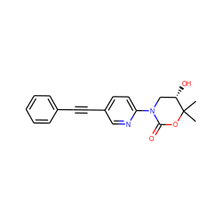 CC1(C)OC(=O)N(c2ccc(C#Cc3ccccc3)cn2)C[C@@H]1O ZINC000144734538