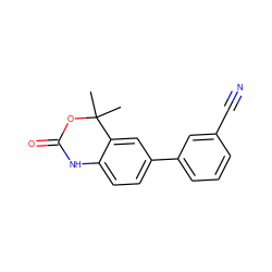 CC1(C)OC(=O)Nc2ccc(-c3cccc(C#N)c3)cc21 ZINC000013491405