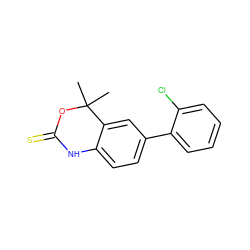 CC1(C)OC(=S)Nc2ccc(-c3ccccc3Cl)cc21 ZINC000013488843