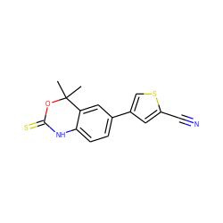 CC1(C)OC(=S)Nc2ccc(-c3csc(C#N)c3)cc21 ZINC000000008881