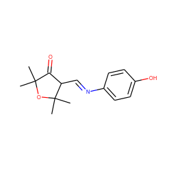 CC1(C)OC(C)(C)C(/C=N/c2ccc(O)cc2)C1=O ZINC000101474079