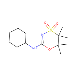 CC1(C)OC(NC2CCCCC2)=NS(=O)(=O)C1(C)C ZINC000096273937