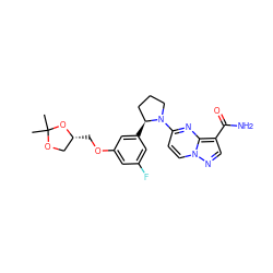 CC1(C)OC[C@@H](COc2cc(F)cc([C@H]3CCCN3c3ccn4ncc(C(N)=O)c4n3)c2)O1 ZINC000114895616