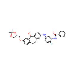 CC1(C)OC[C@@H](COc2ccc3c(c2)C(=O)c2ccc(Nc4ccc(F)c(NC(=O)c5ccccc5)c4)cc2CC3)O1 ZINC000095598103