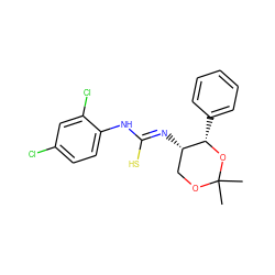 CC1(C)OC[C@H](/N=C(\S)Nc2ccc(Cl)cc2Cl)[C@H](c2ccccc2)O1 ZINC000028377159