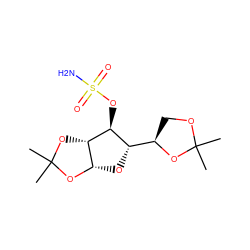 CC1(C)OC[C@H]([C@@H]2O[C@@H]3OC(C)(C)O[C@@H]3[C@H]2OS(N)(=O)=O)O1 ZINC000026288160