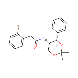 CC1(C)OC[C@H](NC(=O)Cc2ccccc2Br)[C@H](c2ccccc2)O1 ZINC000028381172