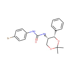 CC1(C)OC[C@H](NC(=O)Nc2ccc(Br)cc2)[C@H](c2ccccc2)O1 ZINC000028368239