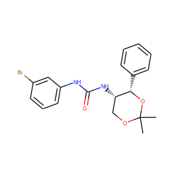 CC1(C)OC[C@H](NC(=O)Nc2cccc(Br)c2)[C@H](c2ccccc2)O1 ZINC000028376213