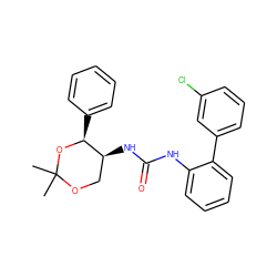 CC1(C)OC[C@H](NC(=O)Nc2ccccc2-c2cccc(Cl)c2)[C@H](c2ccccc2)O1 ZINC000028368778