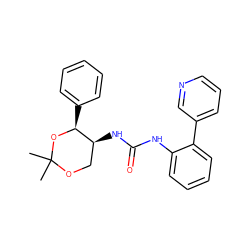 CC1(C)OC[C@H](NC(=O)Nc2ccccc2-c2cccnc2)[C@H](c2ccccc2)O1 ZINC000028365082