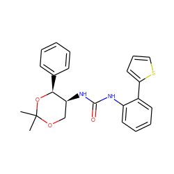 CC1(C)OC[C@H](NC(=O)Nc2ccccc2-c2cccs2)[C@H](c2ccccc2)O1 ZINC000028373074