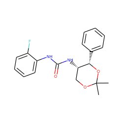 CC1(C)OC[C@H](NC(=O)Nc2ccccc2F)[C@H](c2ccccc2)O1 ZINC000028361483