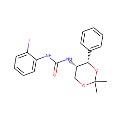 CC1(C)OC[C@H](NC(=O)Nc2ccccc2I)[C@H](c2ccccc2)O1 ZINC000028372708