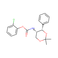 CC1(C)OC[C@H](NC(=O)Oc2ccccc2Cl)[C@H](c2ccccc2)O1 ZINC000028381927