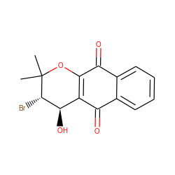 CC1(C)OC2=C(C(=O)c3ccccc3C2=O)[C@@H](O)[C@@H]1Br ZINC000029135434