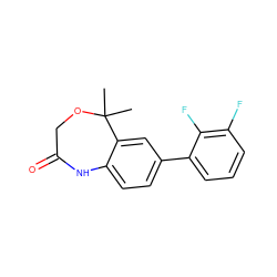 CC1(C)OCC(=O)Nc2ccc(-c3cccc(F)c3F)cc21 ZINC000045498042