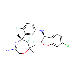 CC1(C)OCC(N)=N[C@](C)(c2cc(N[C@@H]3COc4cc(Cl)ccc43)ccc2F)C1(F)F ZINC000169702895