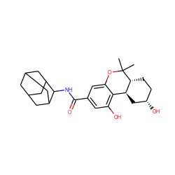 CC1(C)Oc2cc(C(=O)NC3C4CC5CC(C4)CC3C5)cc(O)c2[C@@H]2C[C@@H](O)CC[C@H]21 ZINC000058581895