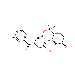 CC1(C)Oc2cc(C(=O)c3cccc(F)c3)cc(O)c2[C@@H]2C[C@H](O)CC[C@H]21 ZINC000084669931