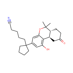 CC1(C)Oc2cc(C3(CCCCC#N)CCCC3)cc(O)c2[C@@H]2CC(=O)CC[C@H]21 ZINC000064528392