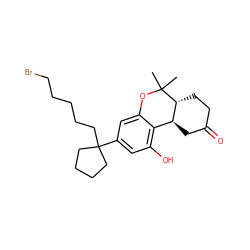 CC1(C)Oc2cc(C3(CCCCCBr)CCCC3)cc(O)c2[C@@H]2CC(=O)CC[C@H]21 ZINC000064548970