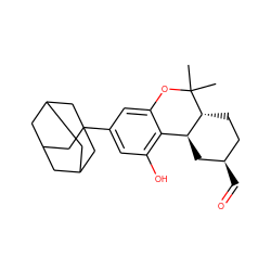 CC1(C)Oc2cc(C34CC5CC(CC(C5)C3)C4)cc(O)c2[C@@H]2C[C@H](C=O)CC[C@H]21 ZINC000095603198