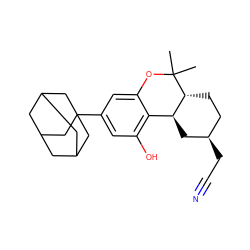 CC1(C)Oc2cc(C34CC5CC(CC(C5)C3)C4)cc(O)c2[C@@H]2C[C@H](CC#N)CC[C@H]21 ZINC000095603819