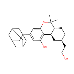 CC1(C)Oc2cc(C34CC5CC(CC(C5)C3)C4)cc(O)c2[C@@H]2C[C@H](CCO)CC[C@H]21 ZINC000095601120