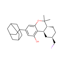 CC1(C)Oc2cc(C34CC5CC(CC(C5)C3)C4)cc(O)c2[C@@H]2C[C@H](CI)CC[C@H]21 ZINC000095603535