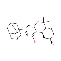 CC1(C)Oc2cc(C34CC5CC(CC(C5)C3)C4)cc(O)c2[C@@H]2C[C@H](O)CC[C@H]21 ZINC000095604121