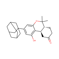 CC1(C)Oc2cc(C34CC5CC(CC(C5)C3)C4)cc(O)c2[C@@H]2CC(=O)CC[C@H]21 ZINC000095602990