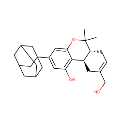 CC1(C)Oc2cc(C34CC5CC(CC(C5)C3)C4)cc(O)c2[C@@H]2CC(CO)=CC[C@H]21 ZINC000095604503