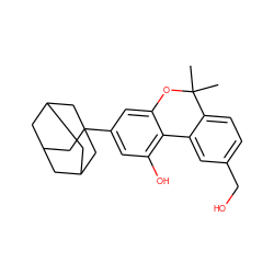 CC1(C)Oc2cc(C34CC5CC(CC(C5)C3)C4)cc(O)c2-c2cc(CO)ccc21 ZINC000095602454