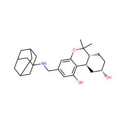 CC1(C)Oc2cc(CNC34CC5CC(CC(C5)C3)C4)cc(O)c2[C@@H]2C[C@@H](O)CC[C@H]21 ZINC000058581213