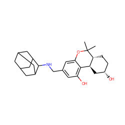 CC1(C)Oc2cc(CNC3C4CC5CC(C4)CC3C5)cc(O)c2[C@@H]2C[C@@H](O)CC[C@H]21 ZINC000058575471